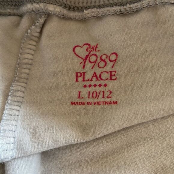 Child’s Place Size 10/12 Gray White Striped Elastic Waist Lounge Pants Cozy - Picture 3 of 3